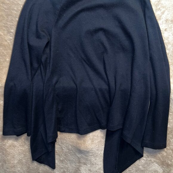 Poof Excellence Large Cardigan Sweater Navy Blue Open Front Boho‎ C03 - Picture 5 of 5